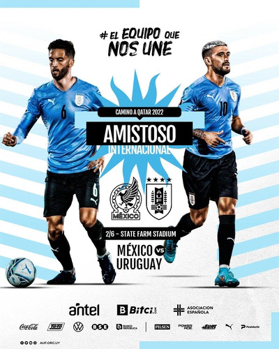 오는 6월 멕시코와의 친선경기 소식을 전한 우루과이축구협회. <우루과이축구협회 SNS>